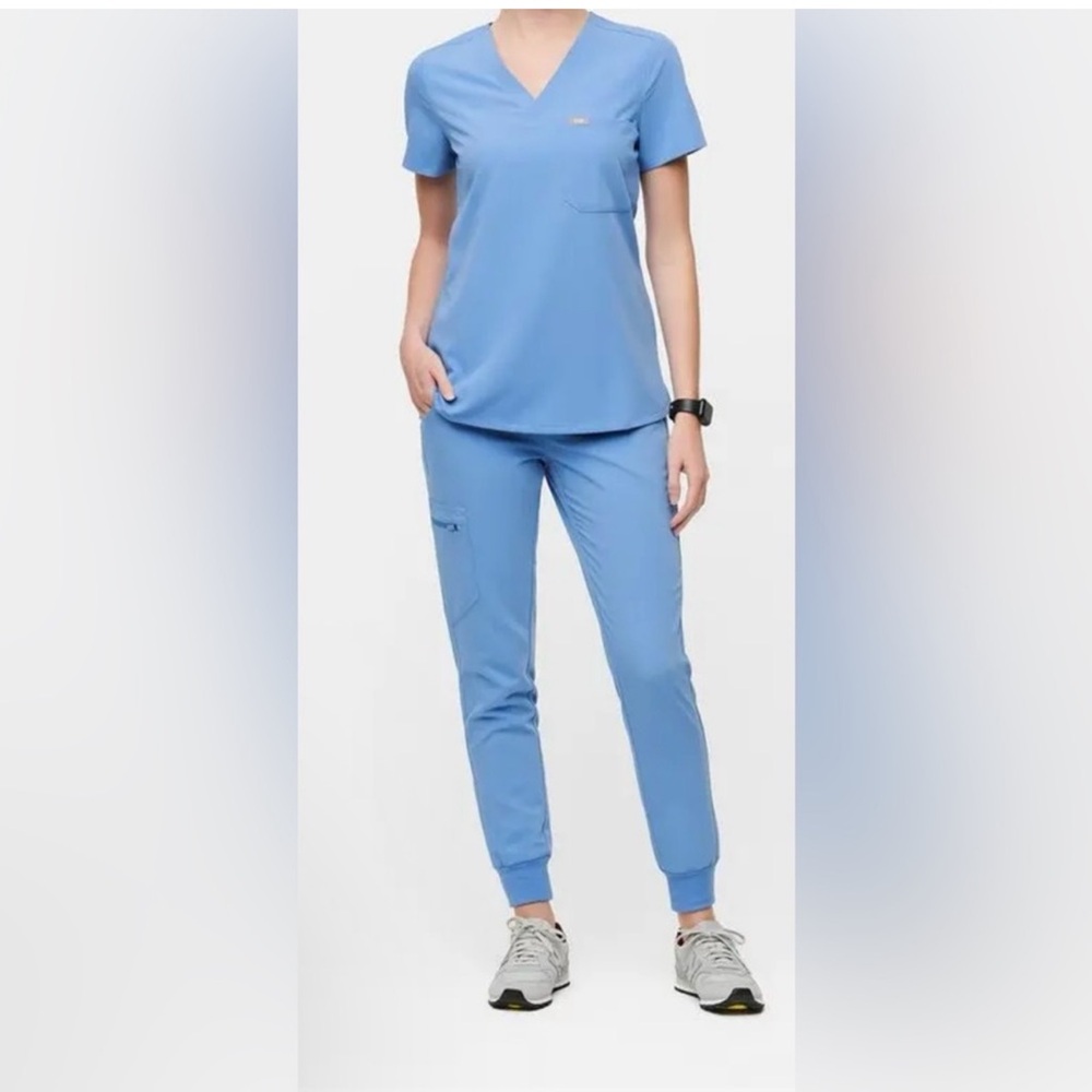 Figs Ceil Blue Scrub Set Zamora Jogger